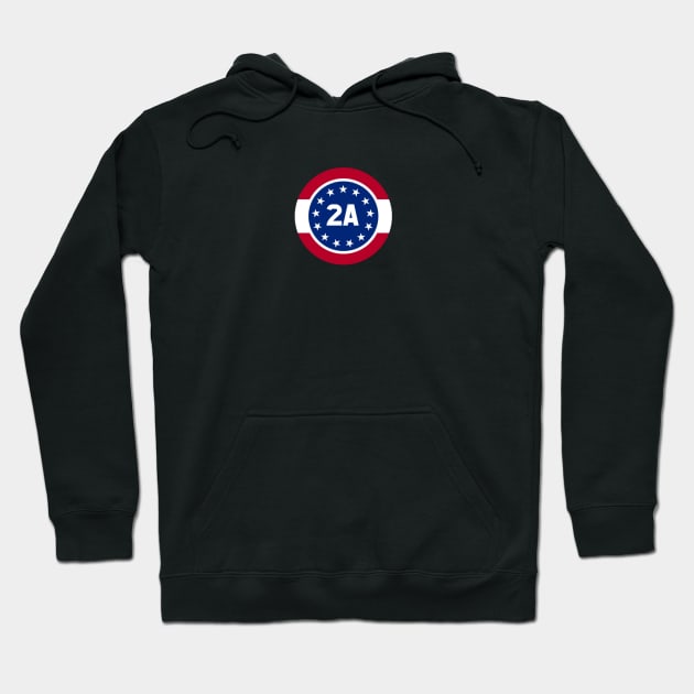 2A 2nd Amendment US Constitution Small Round Logo Hoodie by carobaro